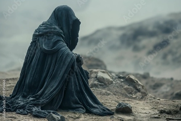 Fototapeta Biblical story, Jesus Fasted Forty Days and Forty Nights in the Desert