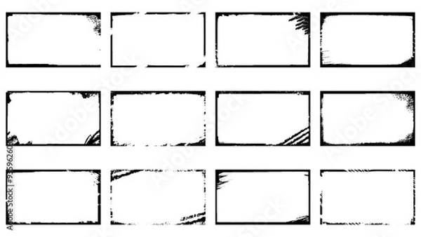 Fototapeta Distressed Vintage Banners: Retro Grunge Background Set in Vector Format.
