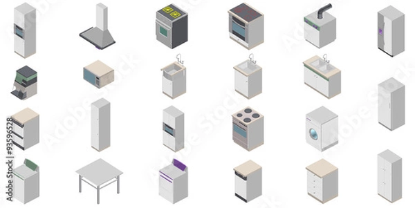 Fototapeta Kitchen icons