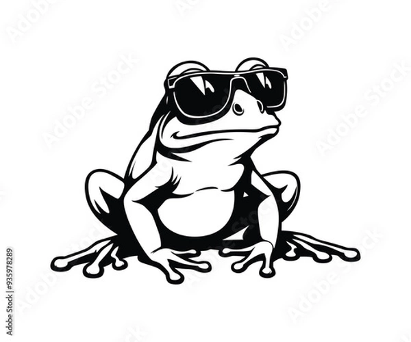 Fototapeta Cool frog with sunglass vector