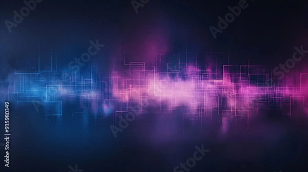 Fototapeta A blue and purple line with squares and dots