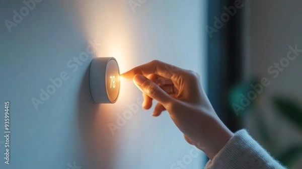 Obraz Hand Adjusting Thermostat