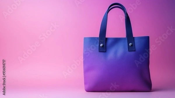Fototapeta An isolated college tote bag with soft purple gradient tones.