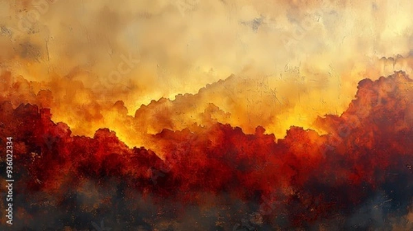 Obraz This abstract background features bold strokes of orange and red to create a dynamic, textured effect