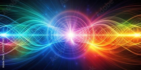 Fototapeta Abstract science background featuring colorful electromagnetic field concept, electromagnetic, field, abstract, science