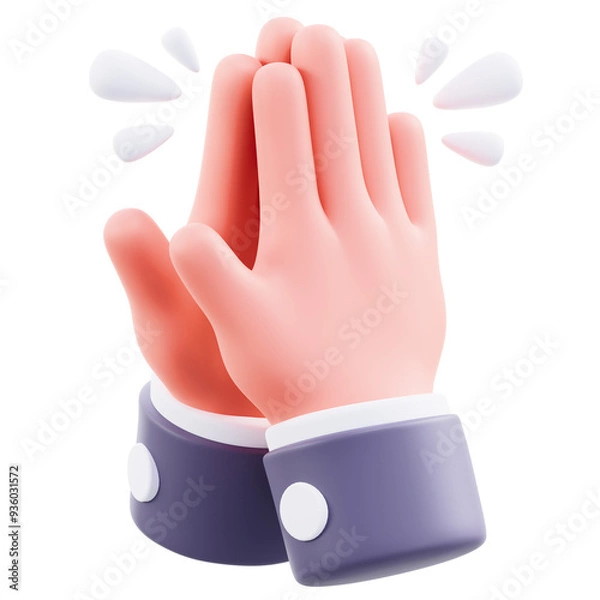 Fototapeta 3D Clapping Hand Gesture Illustration