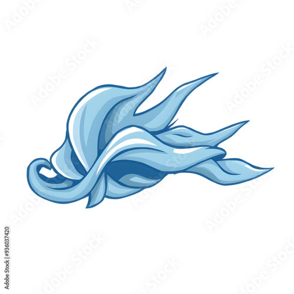 Obraz Flying piece of cloth cartoon style icon illustration on white background Generative AI