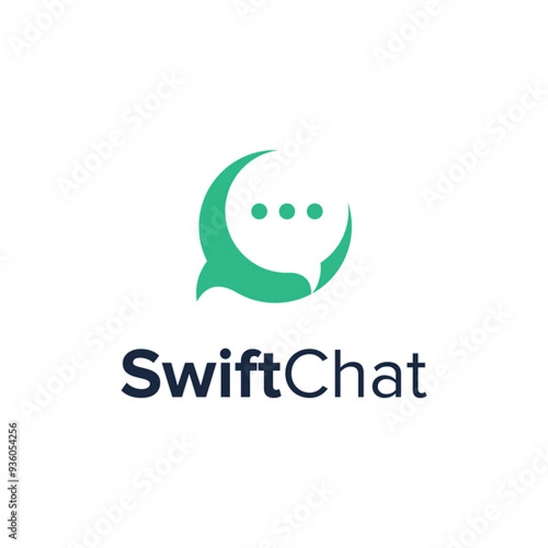 Obraz swift chat simple sleek geometric creative modern logo design