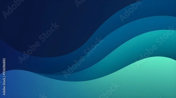 Fototapeta Gradient background with shades of blue, starting with a deep navy at the top