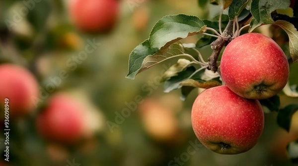 Obraz Red Apples on a Branch