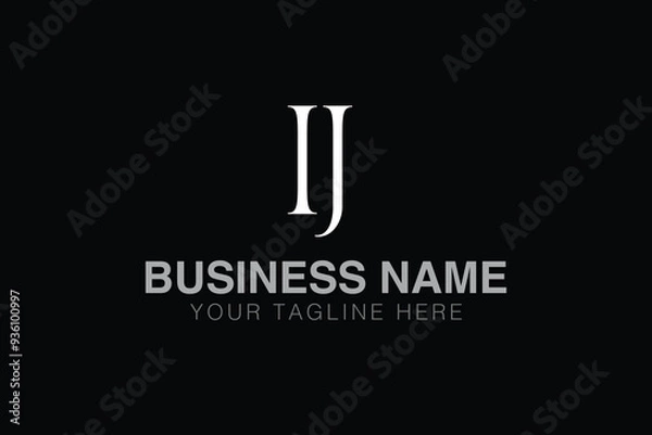 Obraz IJ I ij initial logo | initial based abstract modern minimal creative logo, vector template image. luxury logotype logo, real estate homie logo. typography logo. initials logo