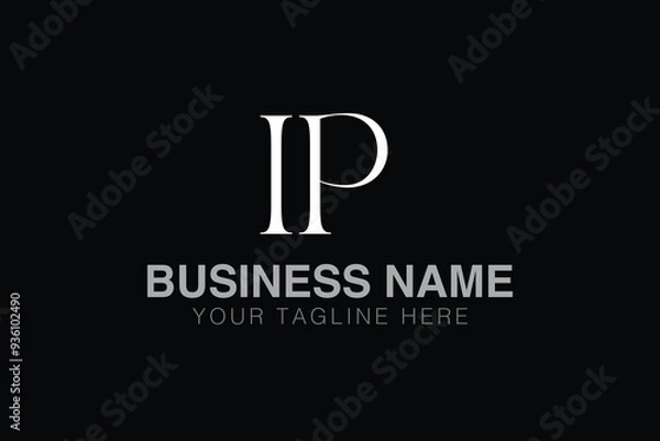 Obraz IP I ip initial logo | initial based abstract modern minimal creative logo, vector template image. luxury logotype logo, real estate homie logo. typography logo. initials logo
