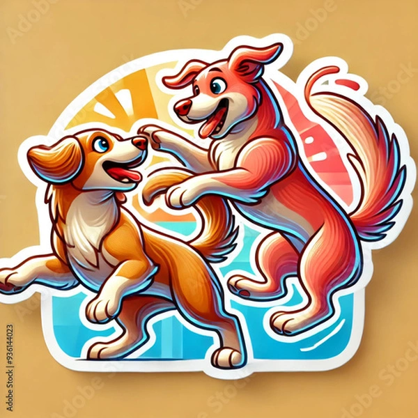 Obraz playing dogs 2