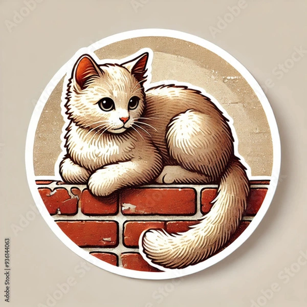 Obraz cat on brick wall
