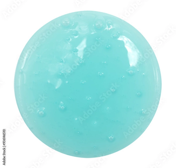 Obraz Soap foam round shape on a white background. Shampoo or detergent drop isolate