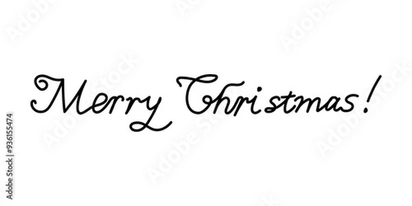 Obraz Handwritten Merry Christmas greeting on a plain background celebrating the holiday season