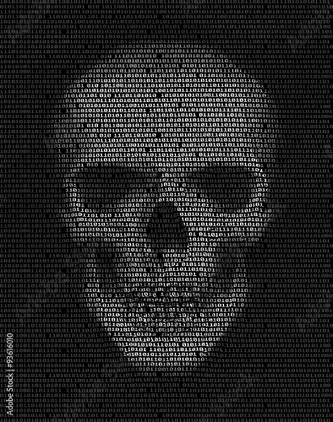 Obraz Human skull made of binary code