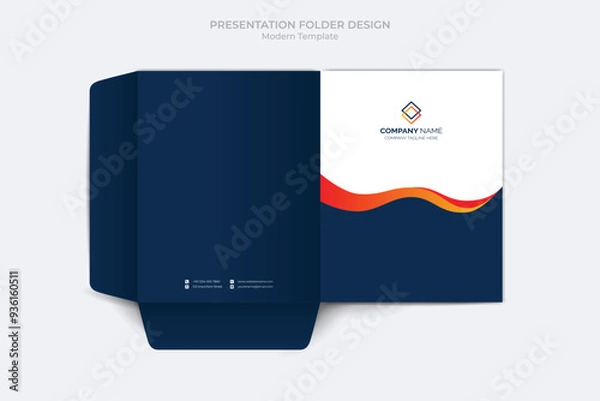 Fototapeta Presentation folder template with modern design