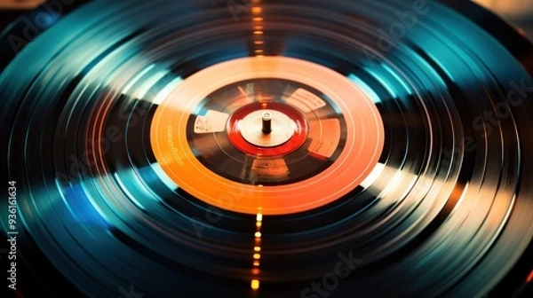 Obraz Rotating vinyl sheets, many colors