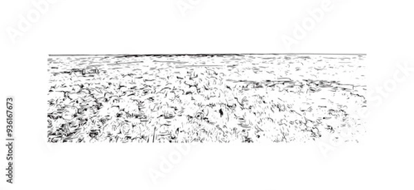 Fototapeta Print Building view with landmark of Stillwater is the city in USA. Hand drawn sketch illustration in vector.