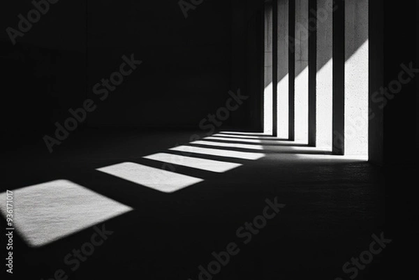 Fototapeta Sunlight Casting Shadows through Windows 