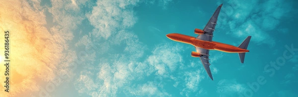 Fototapeta 旅客機・飛行機・青空