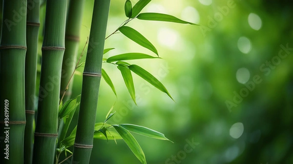 Fototapeta Bamboo forest showing concept of tranquility and harmony with nature
