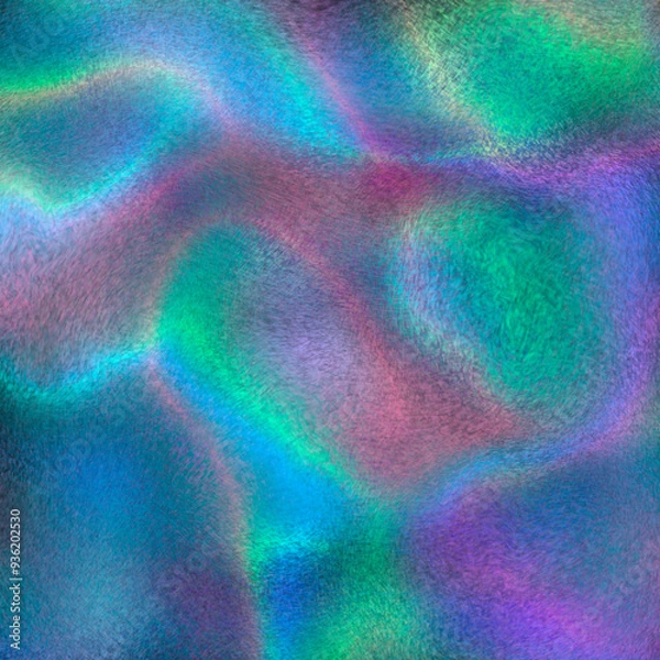 Fototapeta A neon abstraction with smooth lines and pastel colors on a black background. Ideal for a modern interior or digital content design.