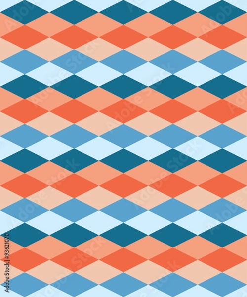 Fototapeta Seamless colorful decorative vector background with geometric shapes