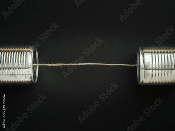 Fototapeta Tin can phone with string