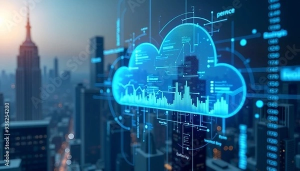 Fototapeta Cloud Computing Cost Efficiency - Pay-Per-Use Pricing Models and Resource Optimization Techniques