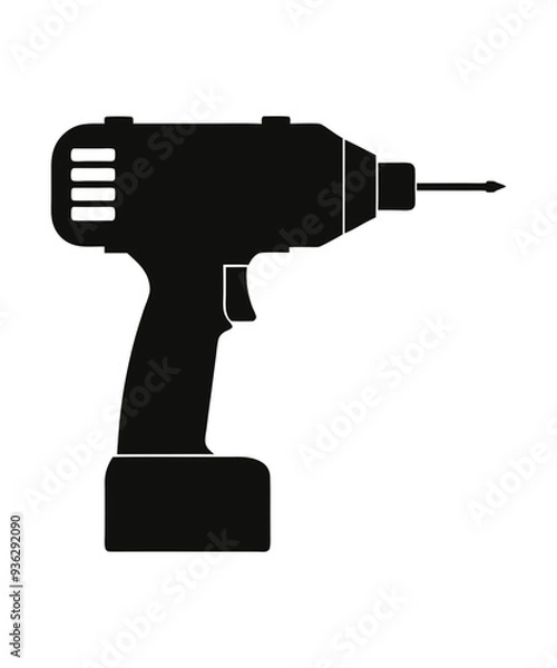 Obraz Drill silhouette vector illustration.