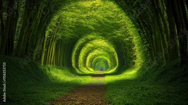 Obraz pringtime_Forest_Escape_A_tranquil_pathway_leading