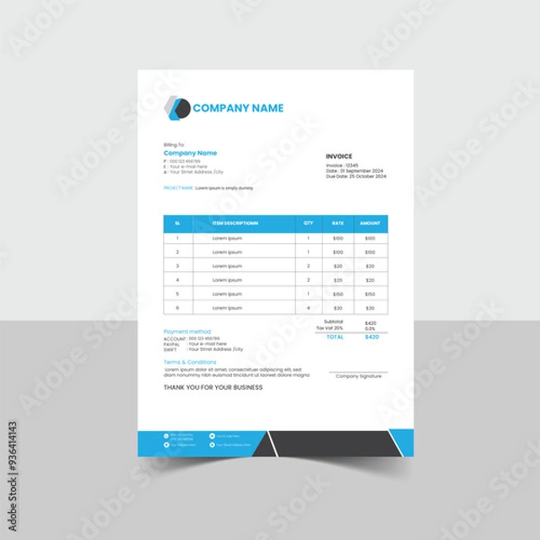 Obraz Invoice Template design