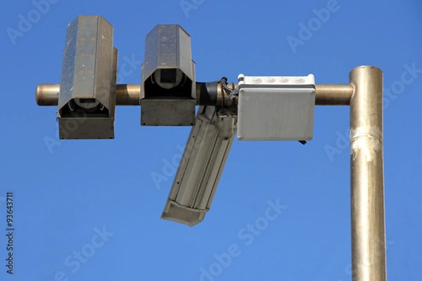Obraz Three outside security cameras
