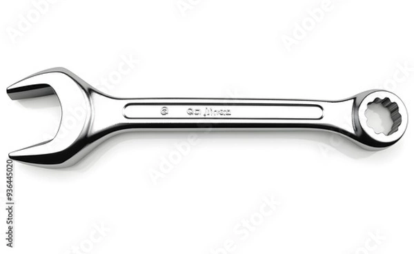 Obraz Chrome Wrench Tool Isolated on White Background.
