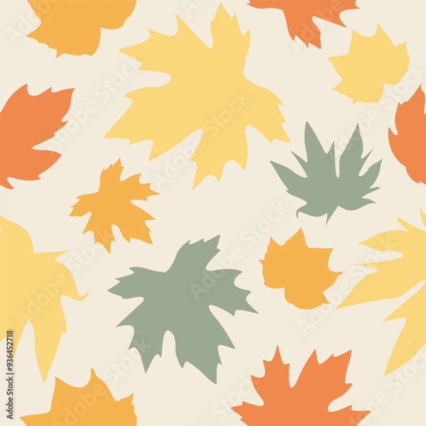 Fototapeta Vector seamless pattern of autumn leaves