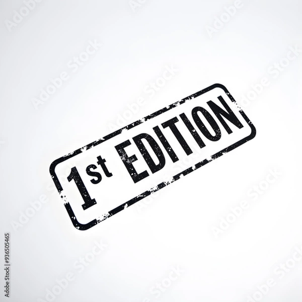 Fototapeta 1st Edition grunge rubber stamp on white background. Generative AI