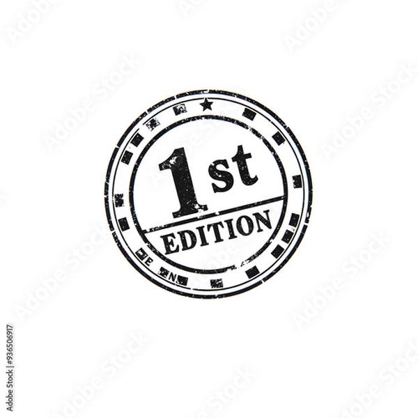 Fototapeta 1st Edition grunge rubber stamp on white background. Generative AI
