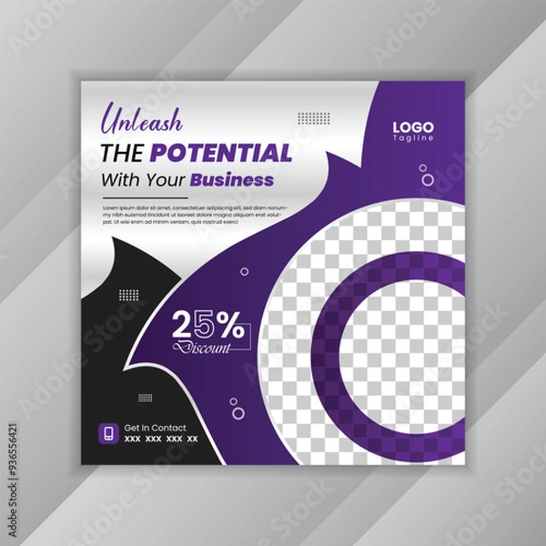 Fototapeta Creative template corporate vector social media post design for business
