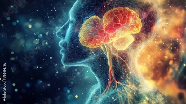 Fototapeta abstract visualization of human internal organs on the background of graphics, lungs, heart, medical theme health