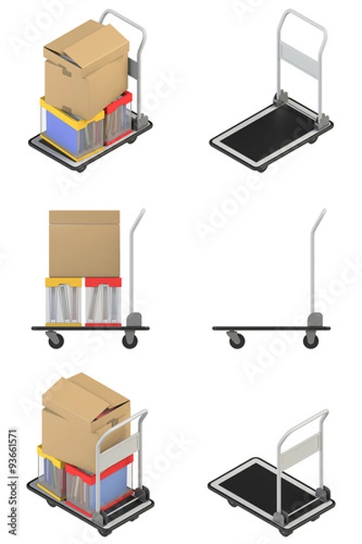 Obraz 台車のアイソメ図と側面図