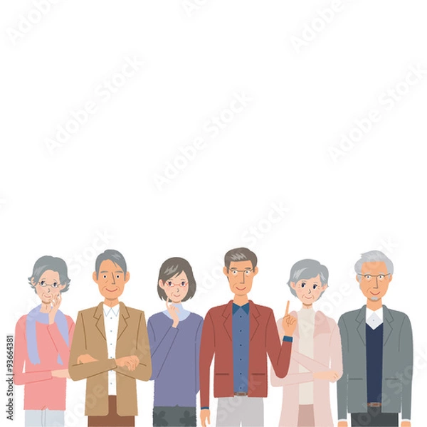 Obraz 高齢者　イラスト　笑顔