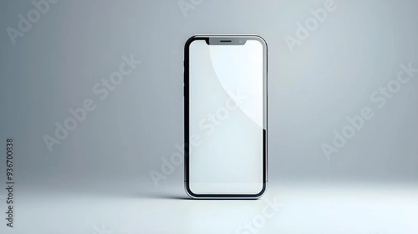 Fototapeta Modern Smartphone with Blank Screen on Light Background