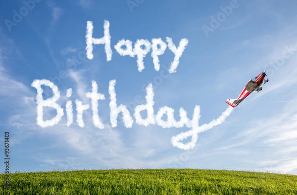 Obraz Skrypt w chmurze „Happy Birthday”