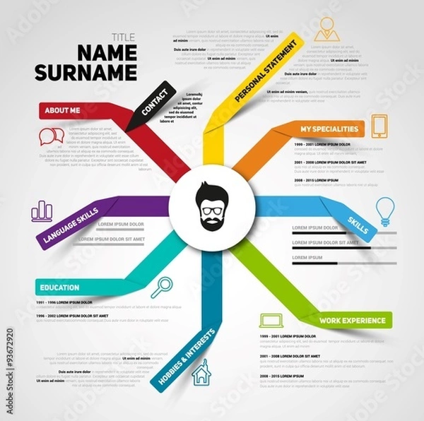 Obraz timeline-infographics-line-circle-paper