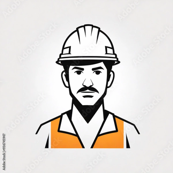 Obraz worker in helmet