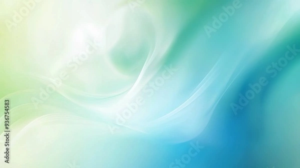Fototapeta Light blue and green vector abstract blur template with a blurred gradient illustration in a simple style. Suitable as a background for mobile phones.