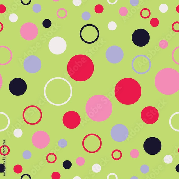 Fototapeta Seamless decorative vector background with polka dots