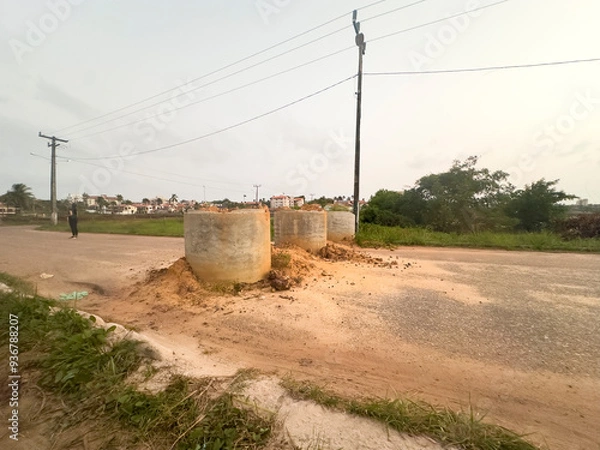 Fototapeta Construction on the road